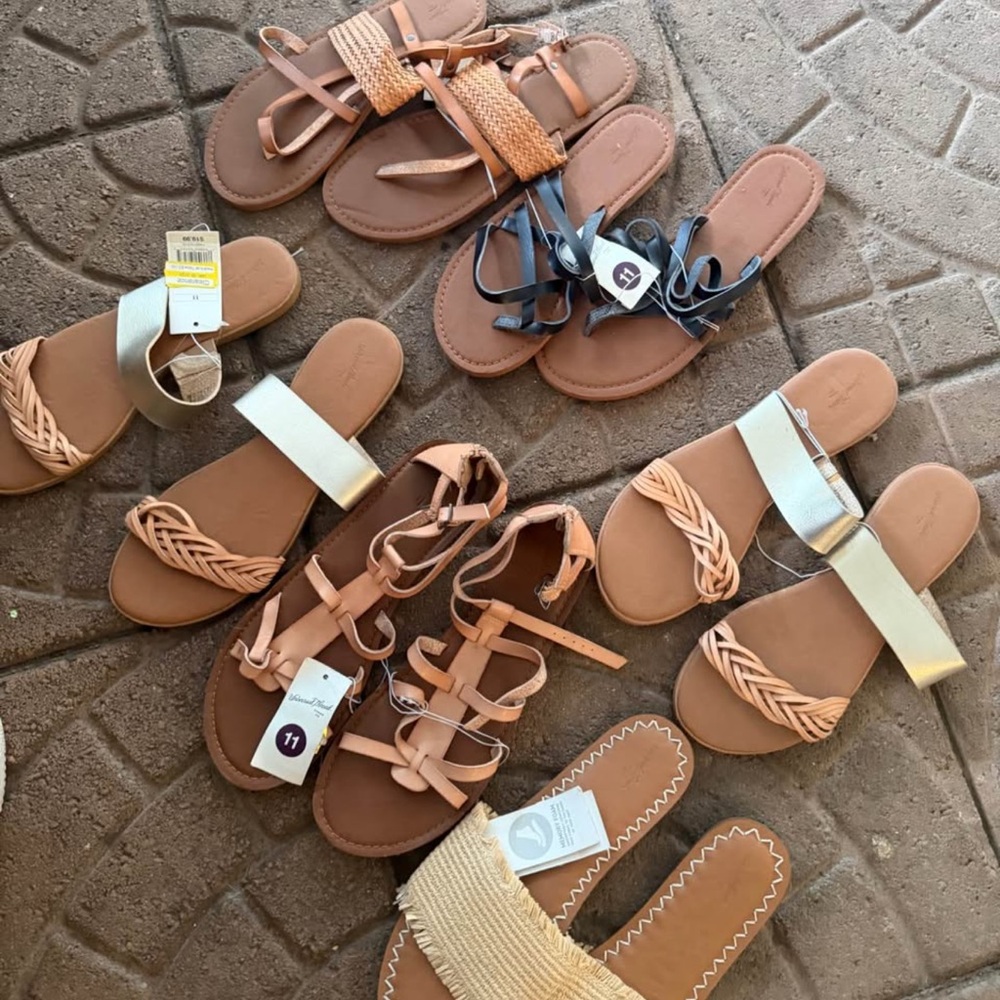 6 Women Size 11 Sandals Bundle